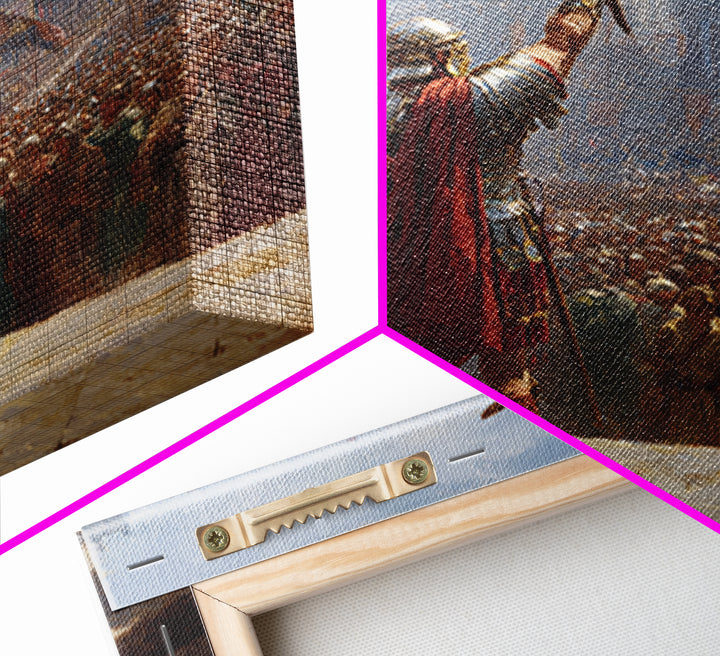 Roman General Raising Eagle Standard Canvas Print, Ancient Empire Victory Painting, Historical Wall Decor For Office Gift