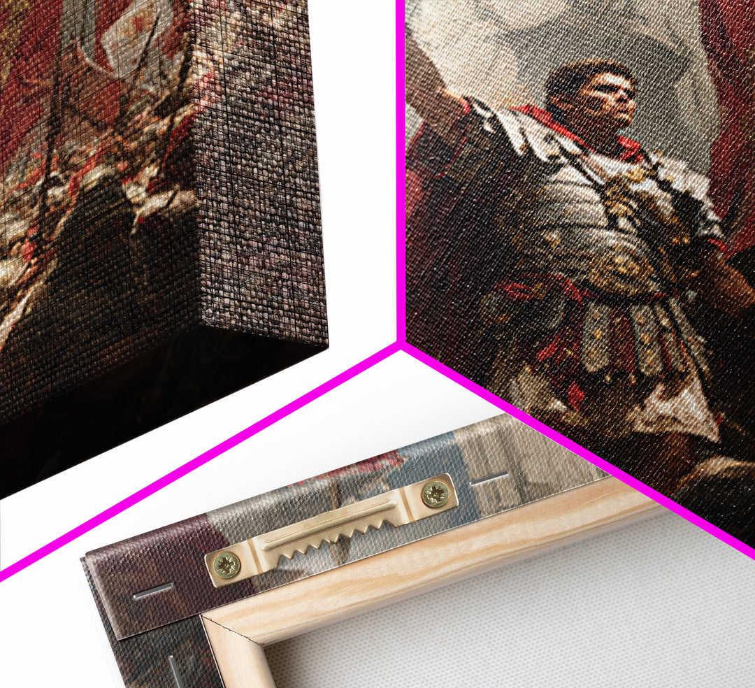 Roman Eagle Standard Bearer Wall Art, Classical Battle Canvas Print, Ancient Rome Decor, Historical Art, Gift For Him, Fine Art