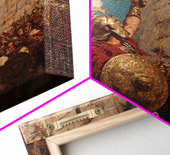 Triumphant Roman Commander With Eagle Wall Art, Ancient Battle Painting, Historical Canvas Decor, Statement Living Room Art