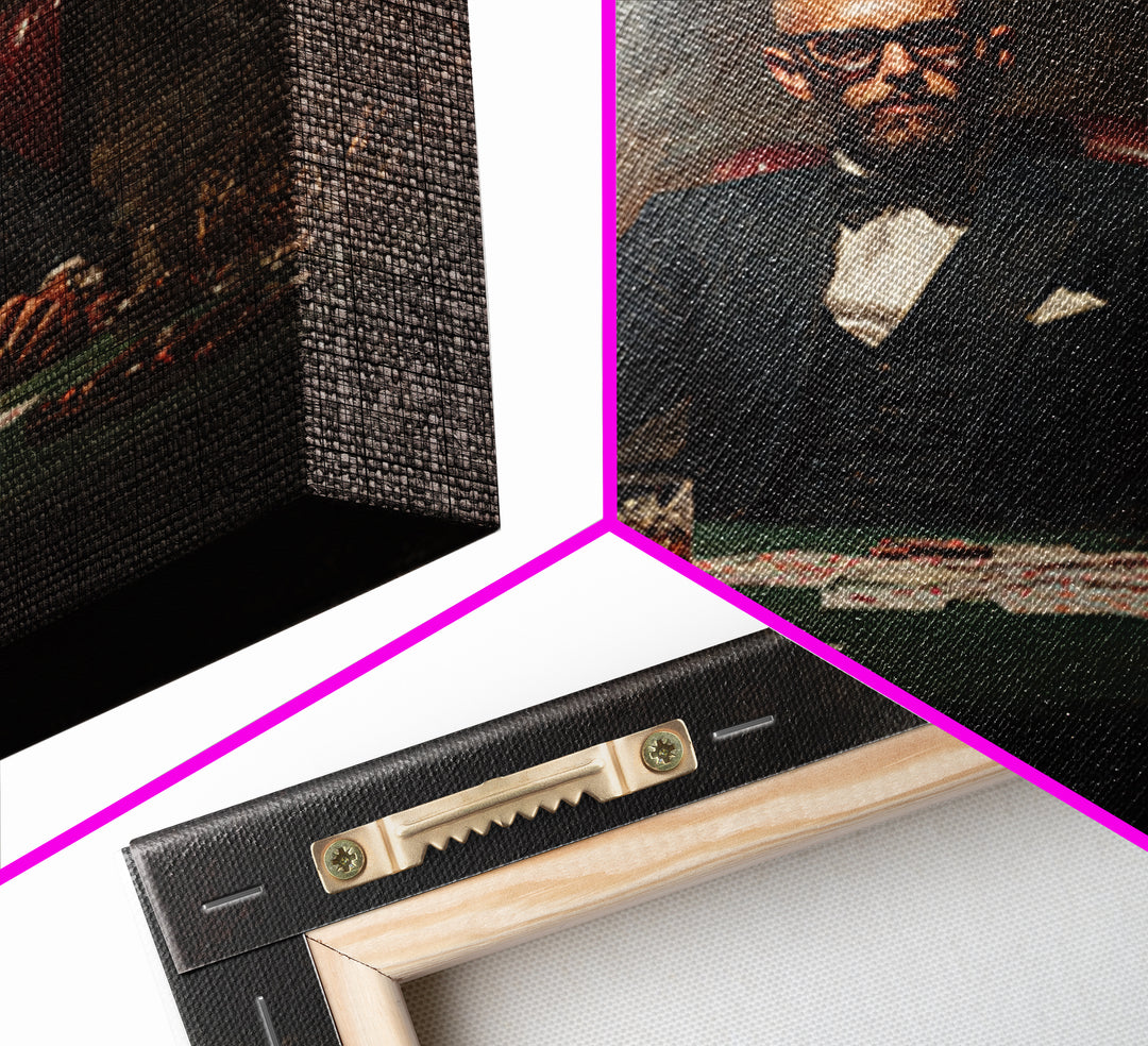 Suited Poker Player With Cigar Canvas Print, Speakeasy Bar Art, Casino Wall Decor, Man Cave Gift, Moody Office Decor, For Him