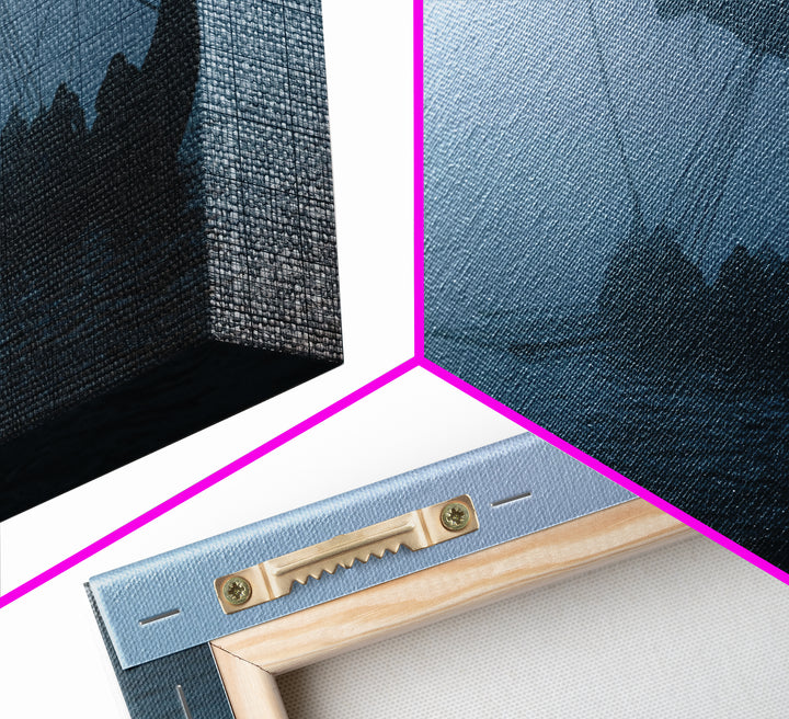 Foggy Viking Longship Wall Art, Nautical Fantasy Canvas Print, Moody Seascape, Nordic Decor, Rustic Coastal Gift For Him