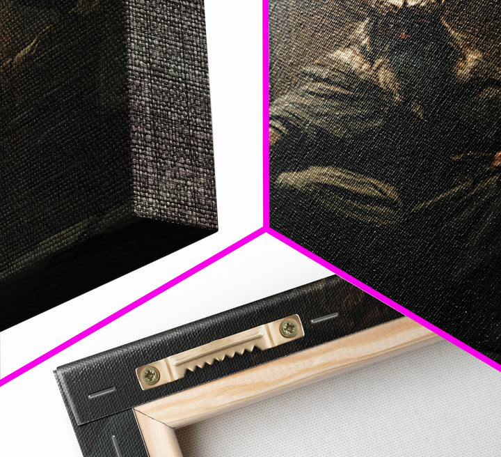 Raven King On Ancient Throne Wall Art, Dark Academia Fantasy Print, Gothic Medieval Decor, Moody Castle Canvas Art, Statement Artwork