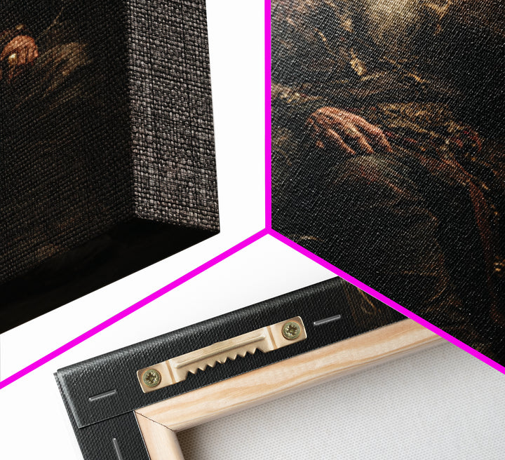 Viking King With Ravens Wall Art, Dark Academia Norse Portrait, Moody Medieval Oil Painting, Gothic Office Decor Gift For Him