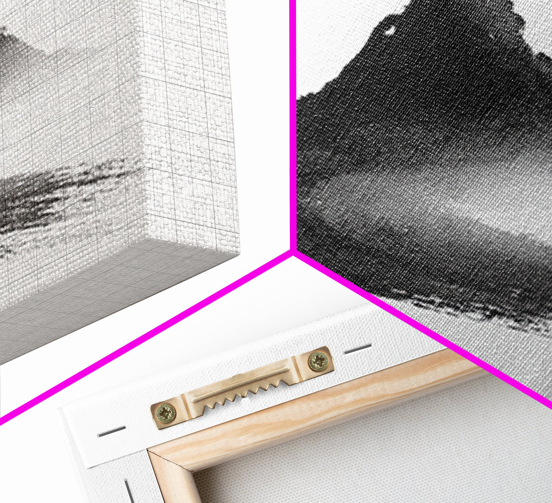 Minimalist Ink Mountain Brushstroke Wall Art, Black And White Abstract Canvas Print For Japandi Modern Home Decor
