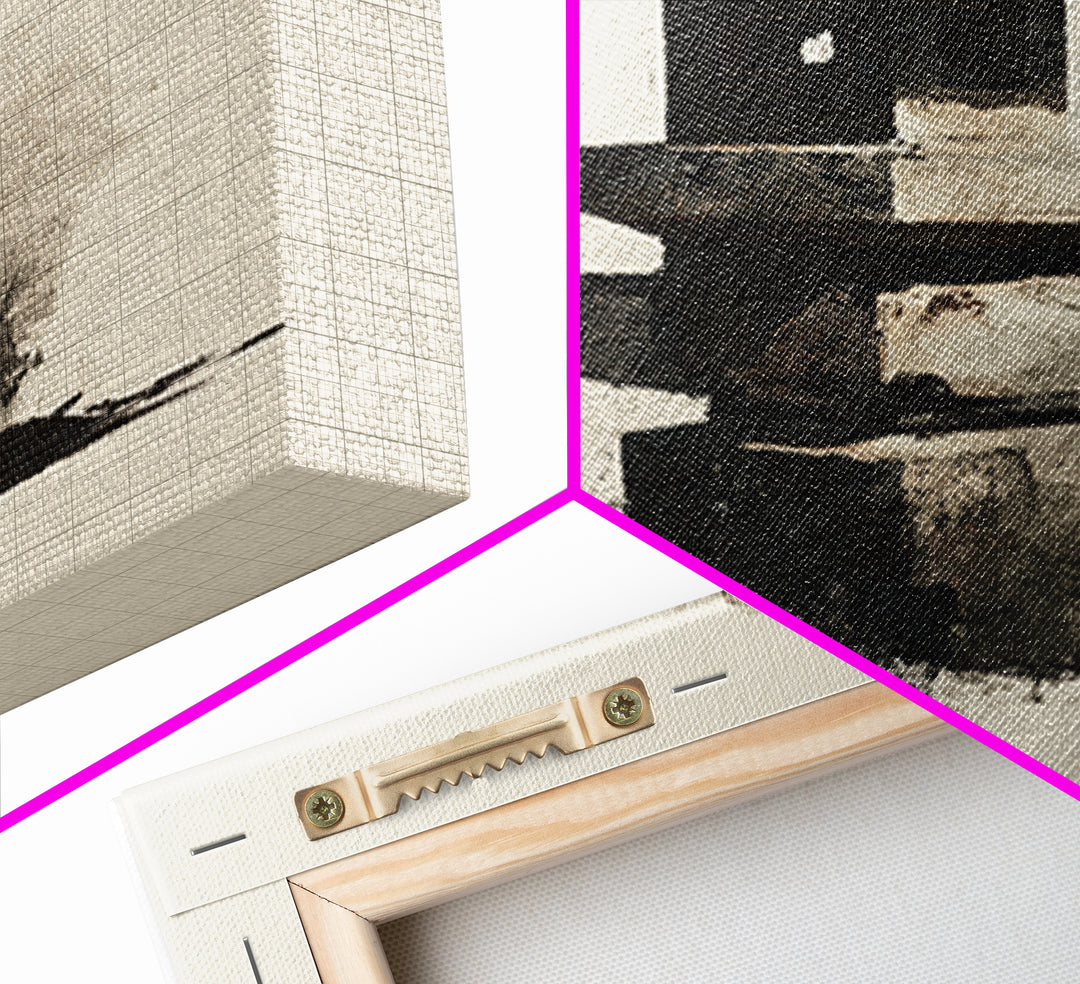 Minimal Japanese Stone Lantern Wall Art, Ink Style Zen Painting, Wabi Sabi Neutral Print For Japandi Home Decor And Entryway
