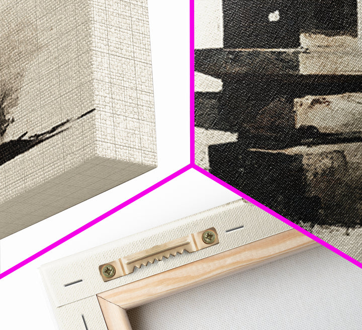 Minimal Japanese Stone Lantern Wall Art, Ink Style Zen Painting, Wabi Sabi Neutral Print For Japandi Home Decor And Entryway