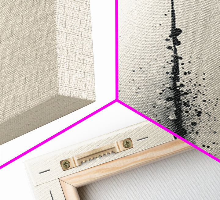 Minimal Black Ink Line And Splatter Abstract Wall Art Print, Modern Monochrome Home Decor, Neutral Minimalist Wall Art