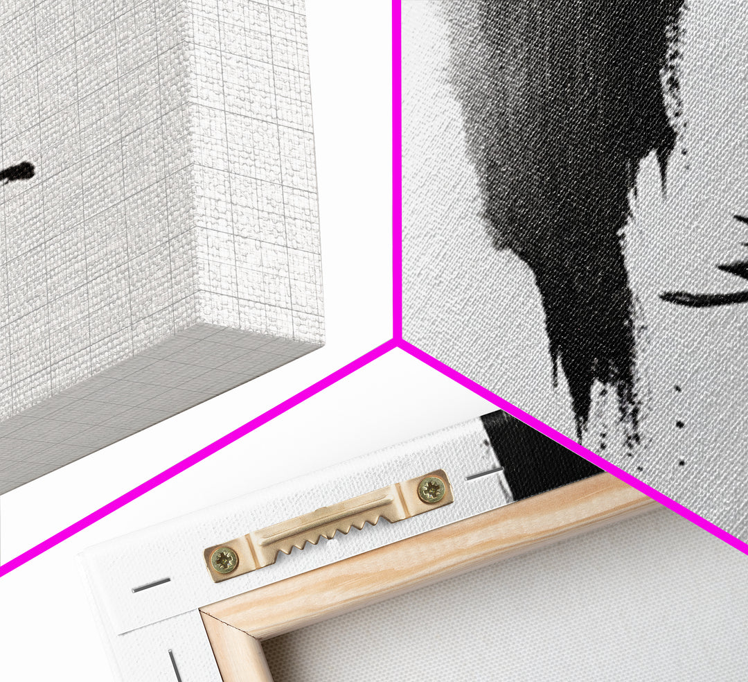 Black And White Zen Brushstroke Wall Art Minimalist Japanese Calligraphy Modern Abstract Print Neutral Home Decor Canvas Print