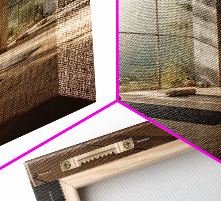 Zen Forest Yoga Studio Interior Wall Art, Serene Meditation Room Framed Canvas Print, Calming Minimalist Home Decor