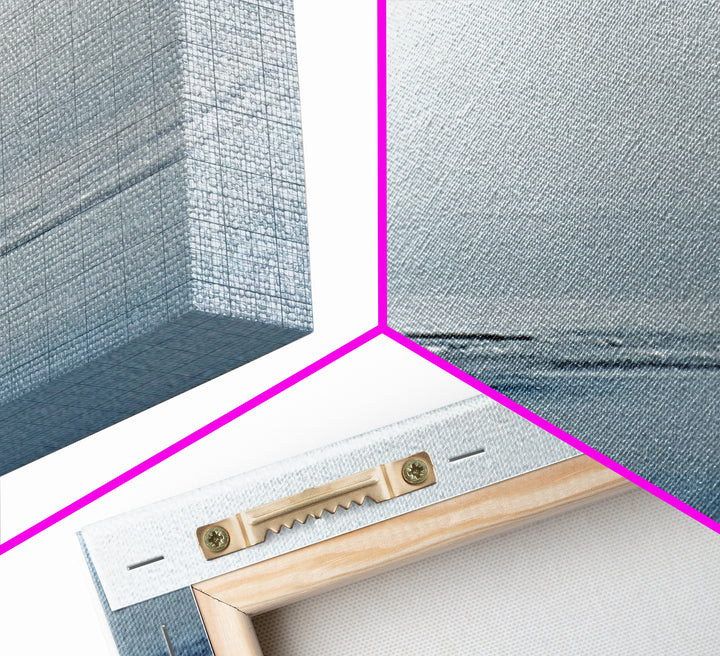 Minimal Misty Seascape In Soft Grey And Blue Wall Art, Neutral Abstract Ocean Canvas Print For Modern Decor
