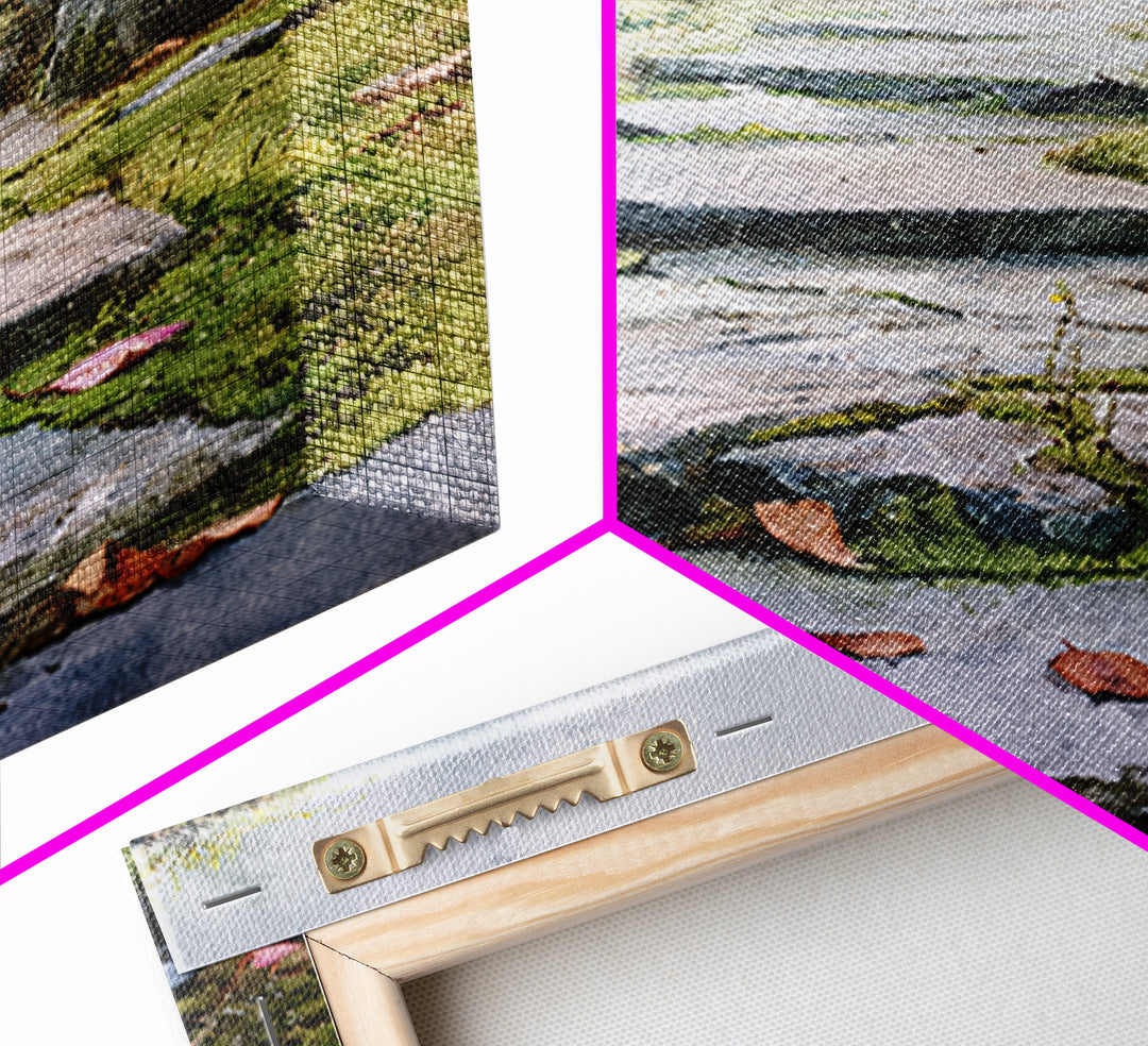 Misty Stone Garden Path Watercolor Wall Art, Serene Landscape Painting, Zen Home Decor, Wabi Sabi Neutral Canvas Print
