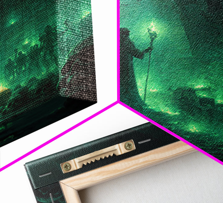 Necromancer Crypt With Skulls Wall Art, Dark Fantasy Canvas Print, Gothic Dungeon Decor, Witchy Occult Art Gift For Man Cave