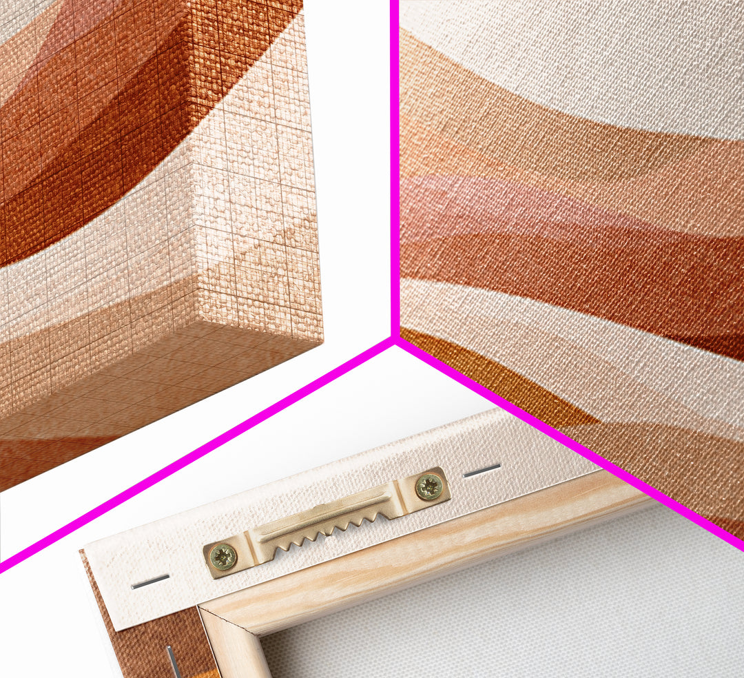 Terracotta Abstract Desert Waves Canvas Print, Earth Tone Wall Art For Modern Living Room Decor And Neutral Home Decor Gift