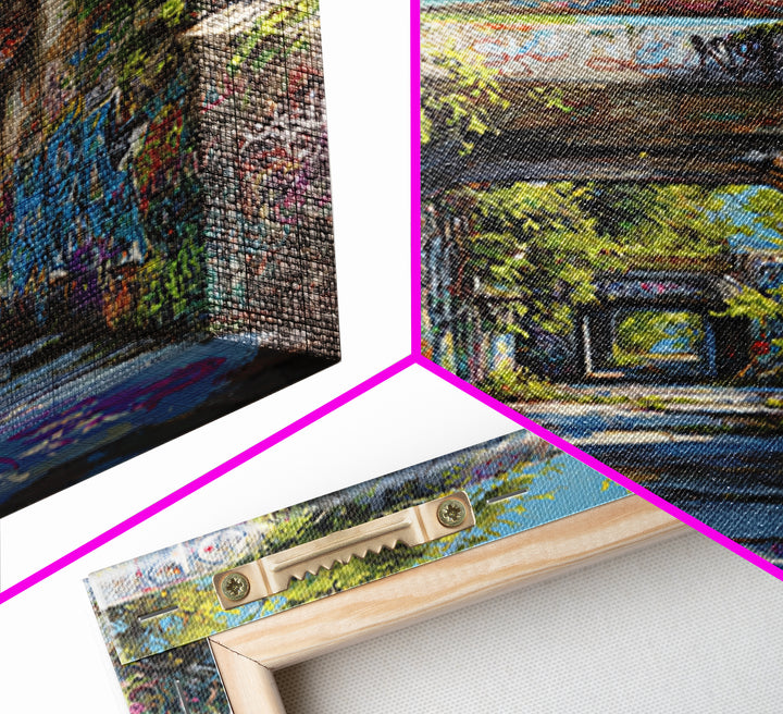 Overgrown Graffiti Concrete Passage Wall Art, Urban Street Art, Industrial Wall Decor, Modern City Home Decor Print For Loft