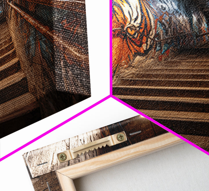 Roaring Tiger Graffiti Stairwell Wall Art, Urban Street Art Print, Industrial Decor, Bold Animal Wall Decor, Modern Home Decor
