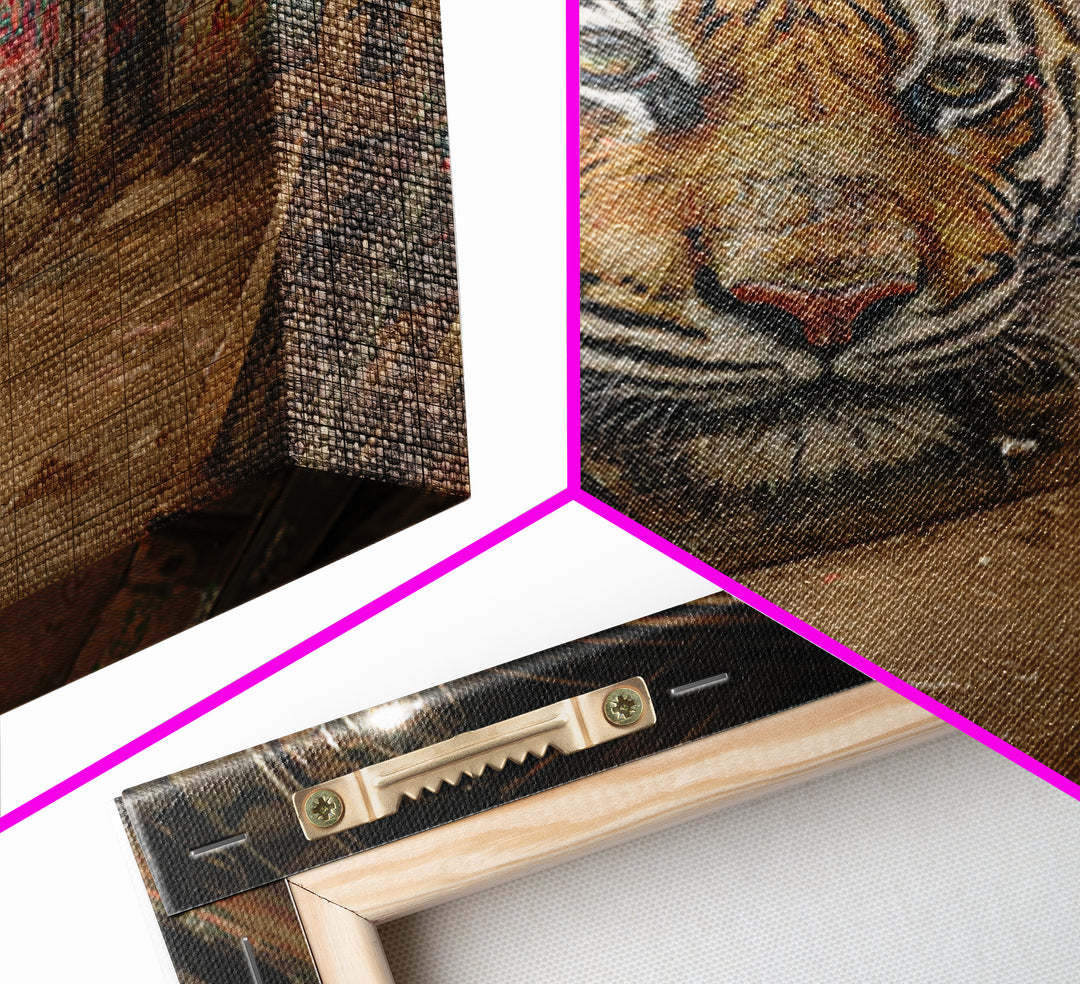 Realistic Tiger Mural In Graffiti Alley Wall Art, Urban Street Art, Big Cat Decor, Wildlife Art Print, Edgy Home Decor, Gift