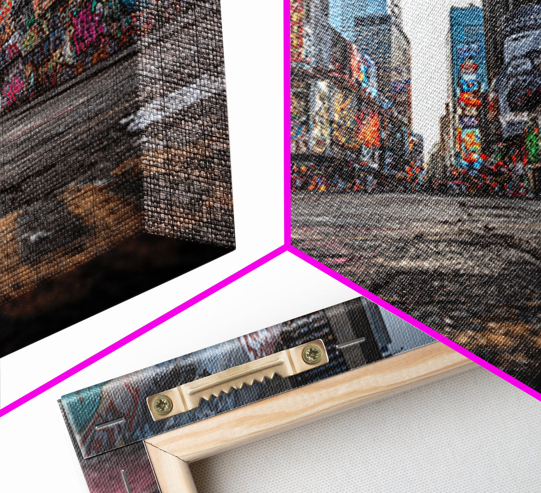 Graffiti Covered City Street Wall Art, Urban Canvas Print, New York Style Street Art, Industrial Loft Decor, Modern Poster