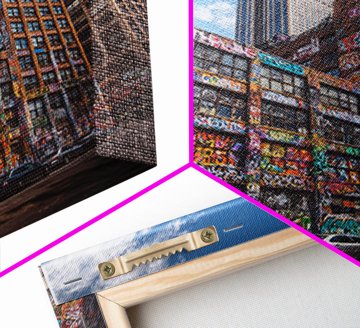 Empire State Graffiti Building Wall Art, NYC Urban Canvas Print, Street Art Decor, New York City Office Wall Decor Gift For Him