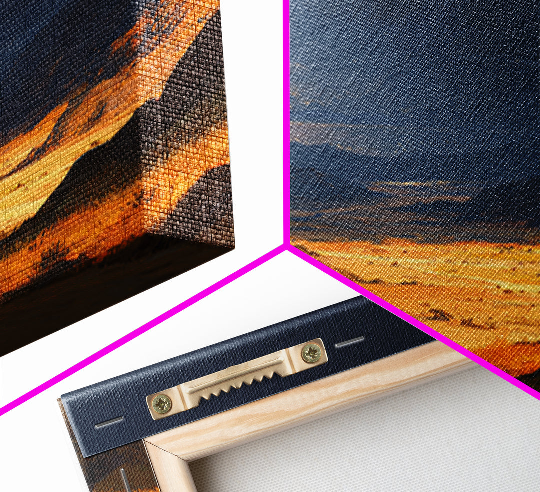 Stormy Desert Valley Wall Art, Lightning Landscape Painting, Moody Mountain Decor, Large Nature Art Print, Gift For Him, Home Decor