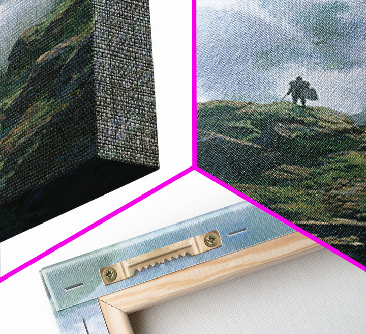 Misty Mountain Path Above The Clouds Wall Art, Fantasy Landscape Canvas Print, Adventure Decor, Nature Poster Gift For Hikers