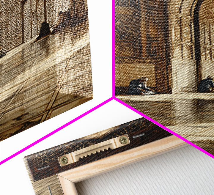 Ornate Mosque Interior Prayer Wall Art, Islamic Architecture Canvas Print, Ramadan Decor, Spiritual Home Decor, Muslim Gift