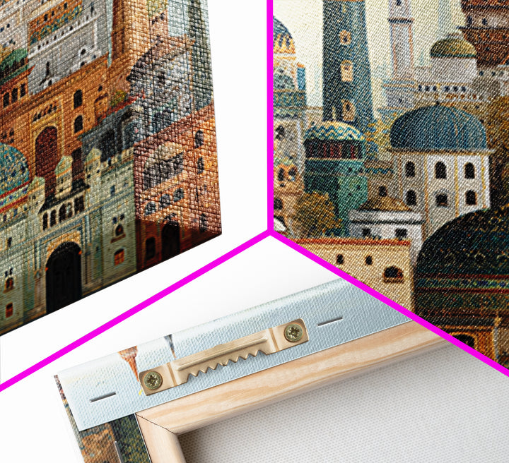 Ornate Islamic Mosque Domes Wall Art, Arabic Architecture Canvas Print, Middle Eastern Decor, Ramadan Gift, Gallery Print