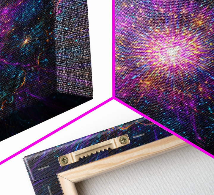 Colorful Cosmic Explosion Galaxy Abstract Wall Art Psychedelic Space Painting Trippy Room Decor Modern Wall Art Canvas Print