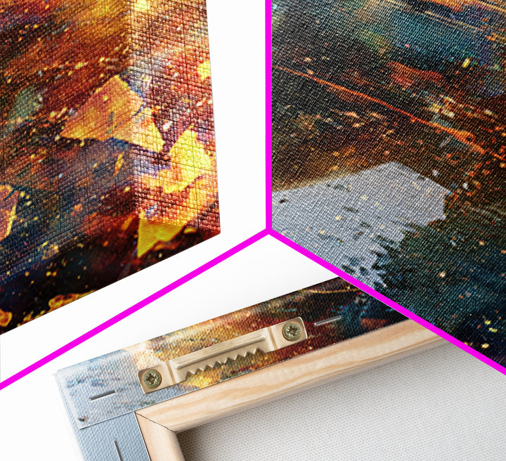Exploding Profile Abstract Wall Art, Dramatic Modern Canvas Print, Contemporary Surreal Art For Office Or Living Room Decor