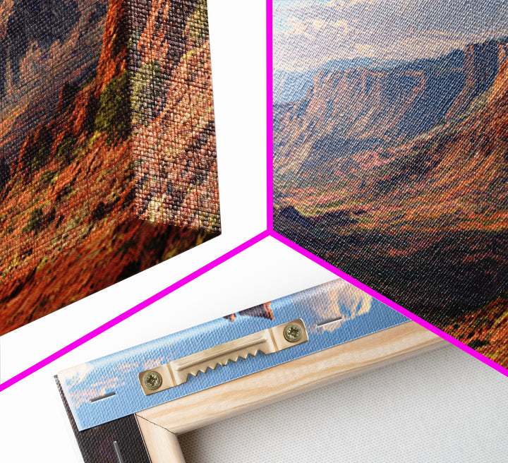 Stunning Red Rocky Mountain Landscape Painting Wall Art For Home Decoration Framed Canvas Print Mountain Scene Art