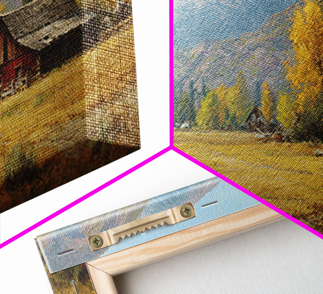 Stunning Autumn Mountain Landscape With Rich Foliage Wall Art Print For Rustic Living Room Decor Canvas Print