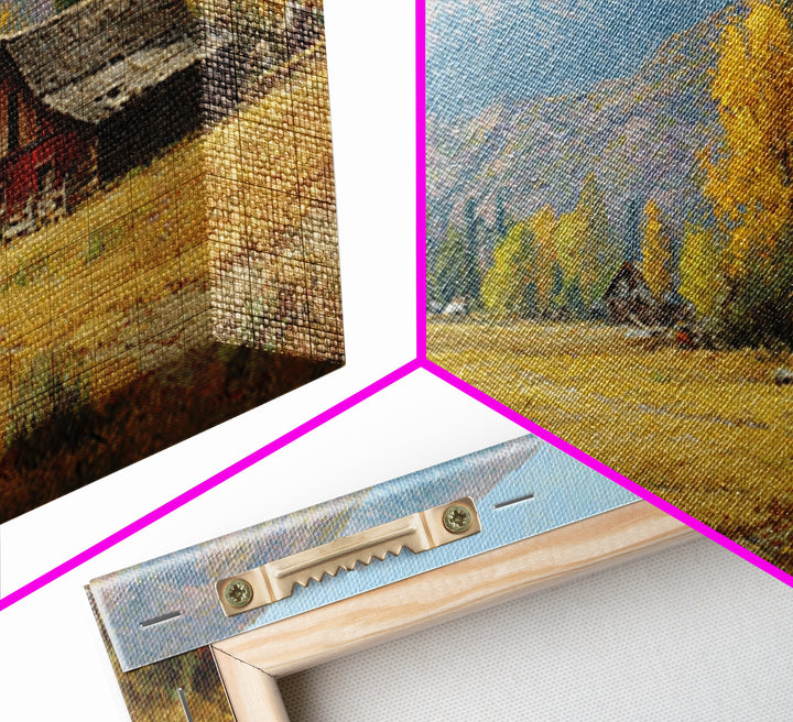 Stunning Autumn Mountain Landscape With Rich Foliage Wall Art Print For Rustic Living Room Decor Canvas Print