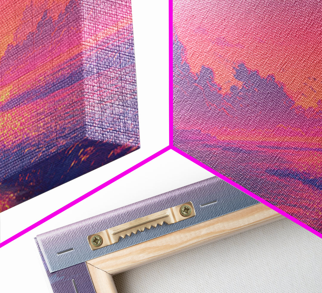 Vibrant Cityscape Painting With Colorful Lights Abstract Urban Wall Art Canvas Print Modern Wall Decor Living Room Art