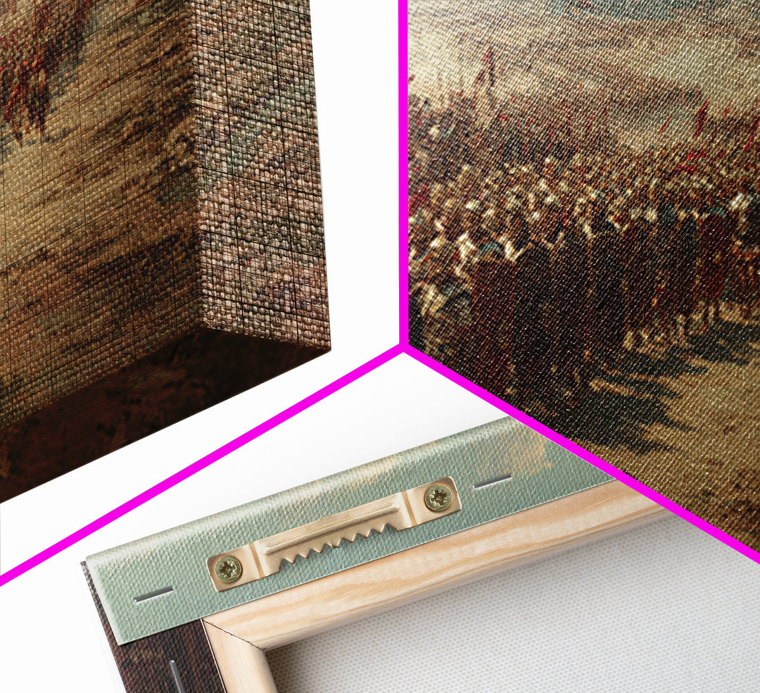 Ancient Legion Marching To Coastal City Wall Art, Historical Battle Framed Canvas Print For Office Decor And Living Room