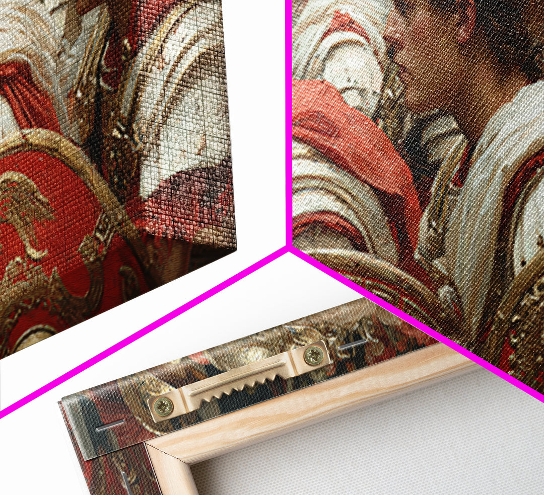 Roman Soldiers With Red Shields Framed Canvas Print, Classical History Wall Art, Ancient Warrior Decor, Gift For Him, Masculine Office Decor