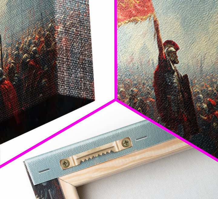 Roman Standard Bearer Battle Wall Art, Ancient Warrior Canvas Decor, Historical Painting, Large Living Room Art Print Gift For Him