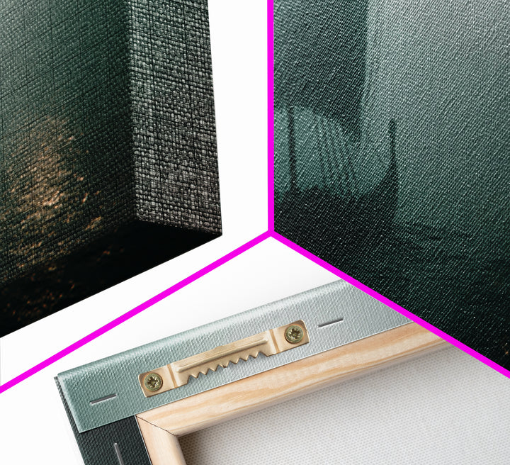 Foggy Viking Longship On Silent Water Wall Art, Nautical Art, Moody Wall Art, Scandinavian Decor, Living Room Decor, Office Decor