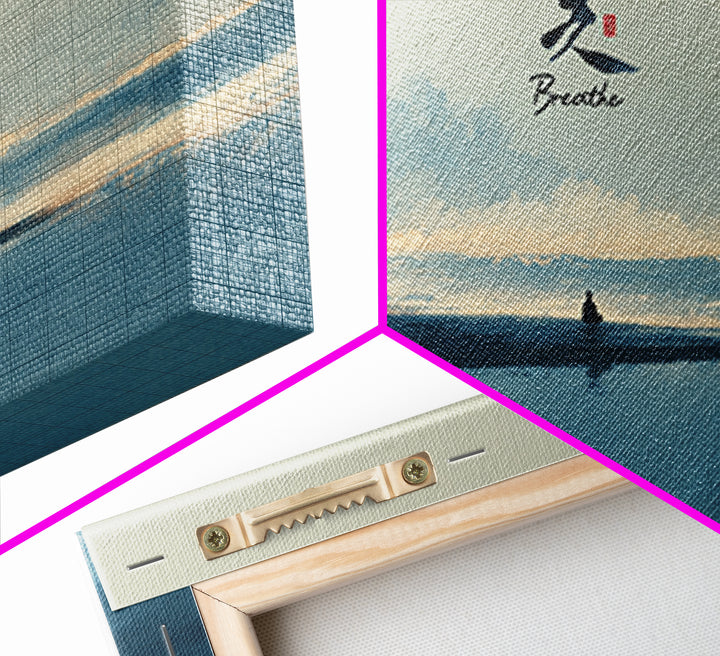 Peaceful Meditative Blue Yoga Mat Minimalist Wall Art For Bedroom Zen Decor And Calming Canvas Print Living Room Decoration