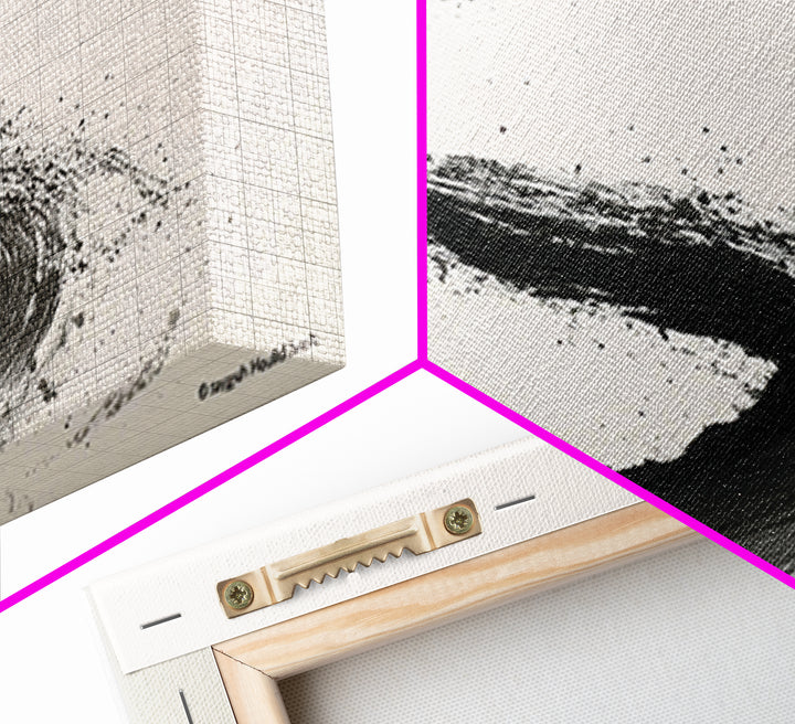 Distinctive Abstract Ink Swirl Black And White Wall Art Canvas Print Minimalist Painting Modern Home Office Decor Gift For Him