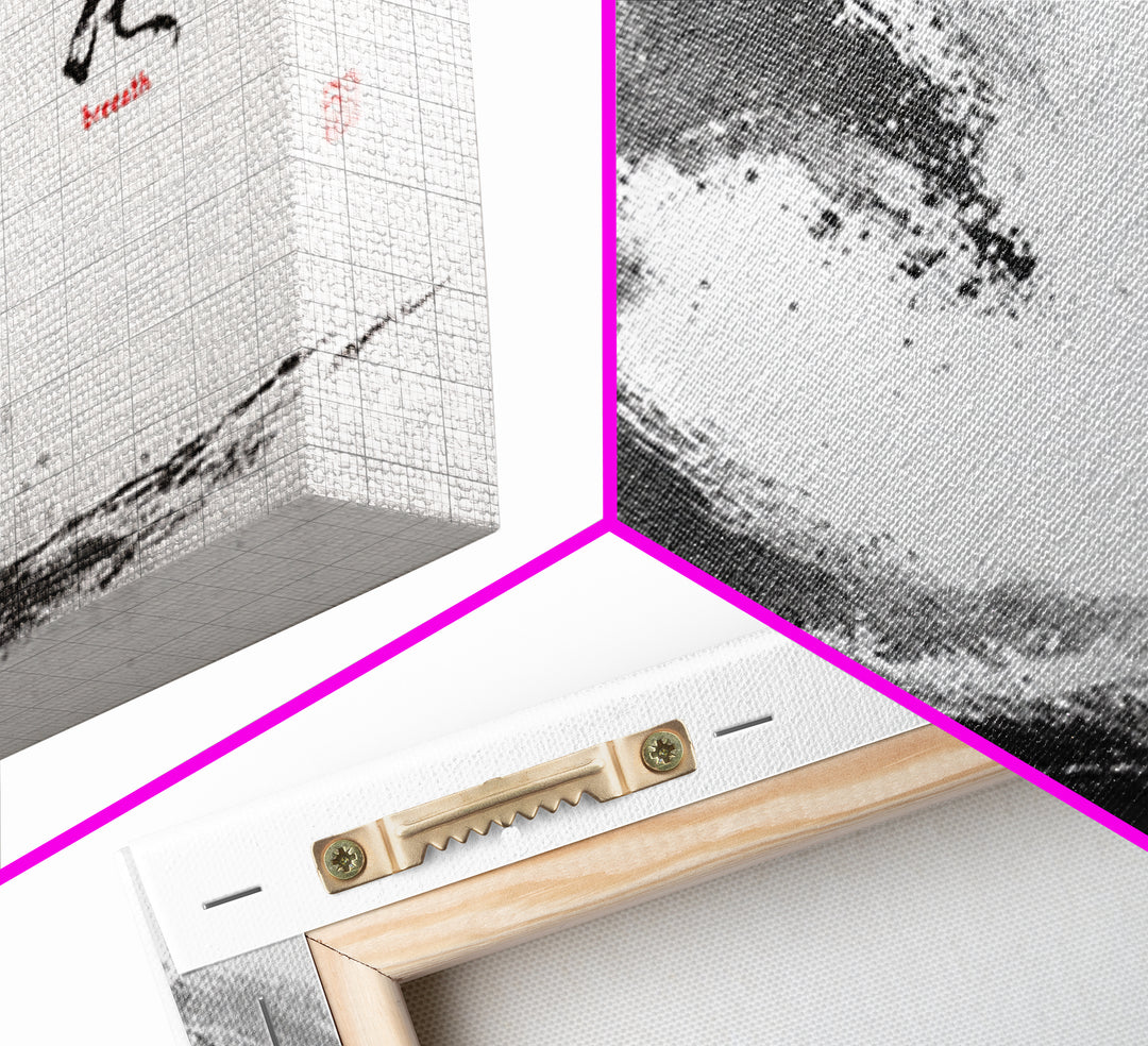 Abstract Black Ink Brush Wave With Breathe Calligraphy Minimalist Japanese Wall Art Print
