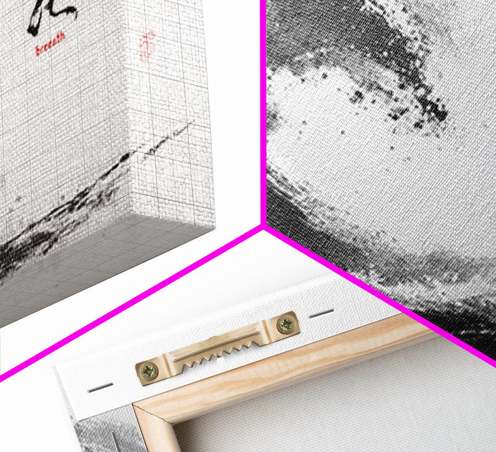 Abstract Black Ink Brush Wave With Breathe Calligraphy Minimalist Japanese Wall Art Print