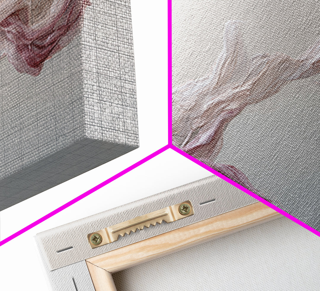 Elegant Abstract Flowing Pink And Beige Textured Acrylic Painting Canvas Print Perfect Modern Wall Art For Home Decor And Office