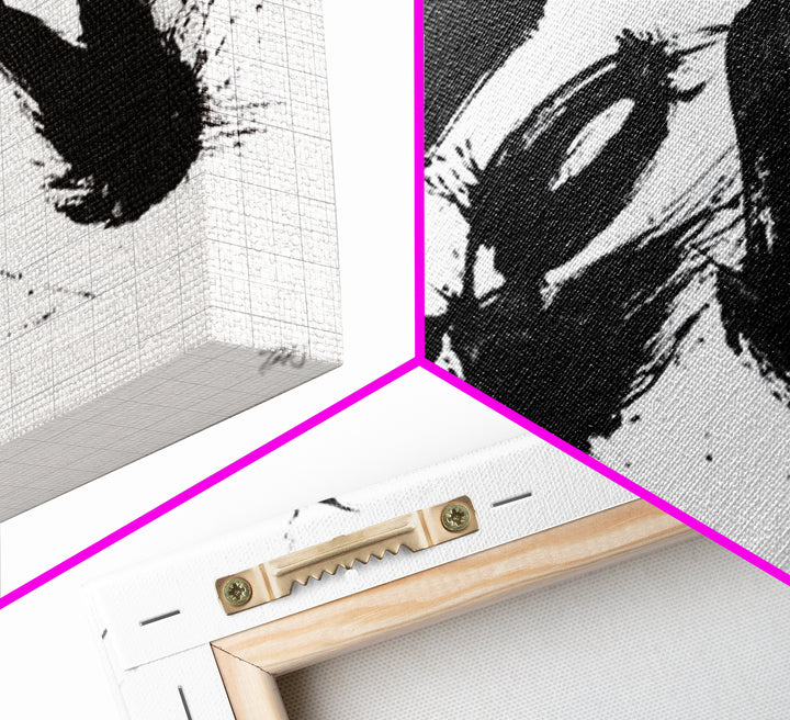 Japanese Kanji Ink Calligraphy Minimalist Wall Art Canvas Print Modern Home Decor Gift For Artist