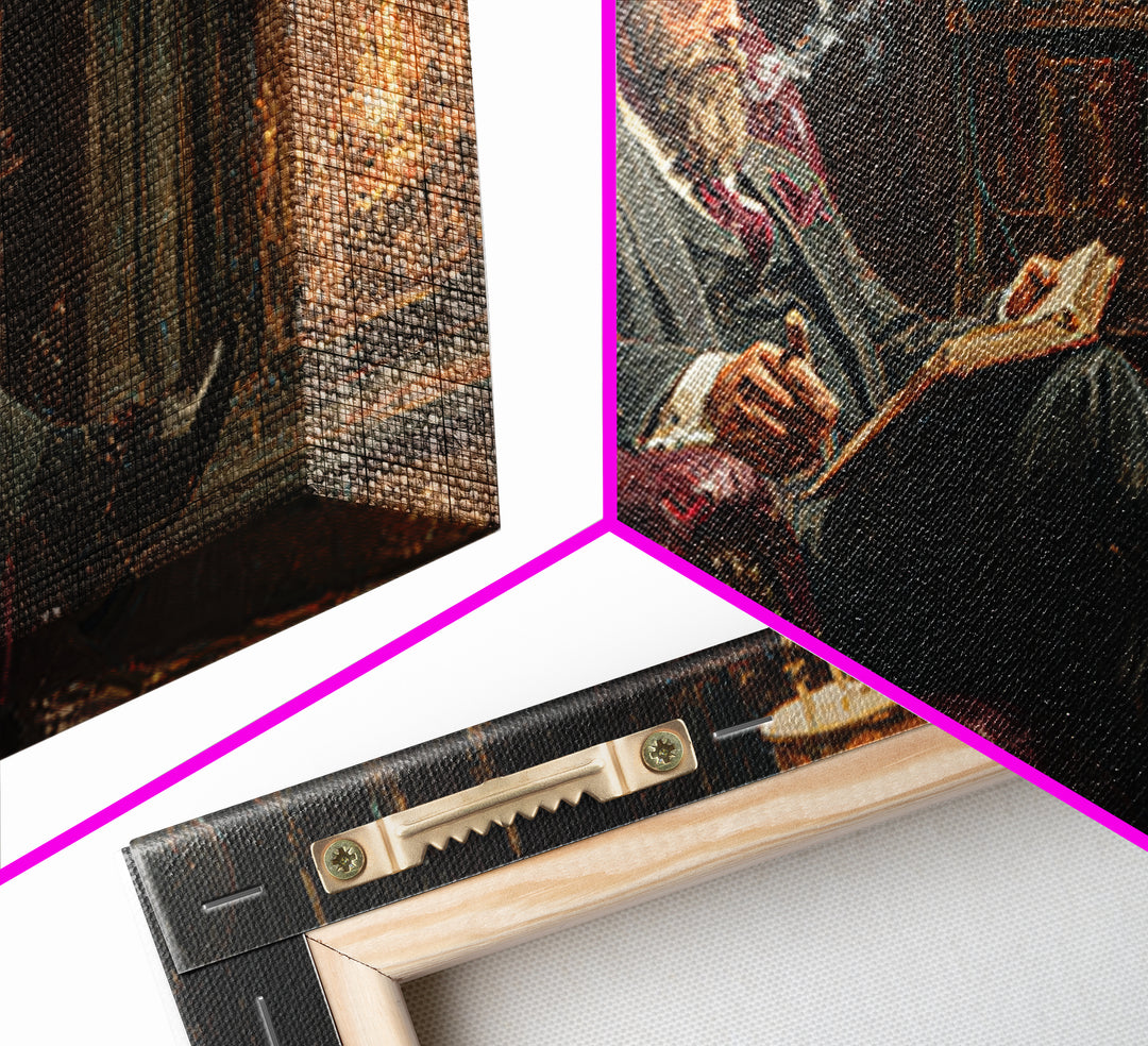 Bearded Man Reading By Fireplace Wall Art, Cozy Library Decor, Dark Academia Art, Book Lover Gift, Office Decor, Living Room Art