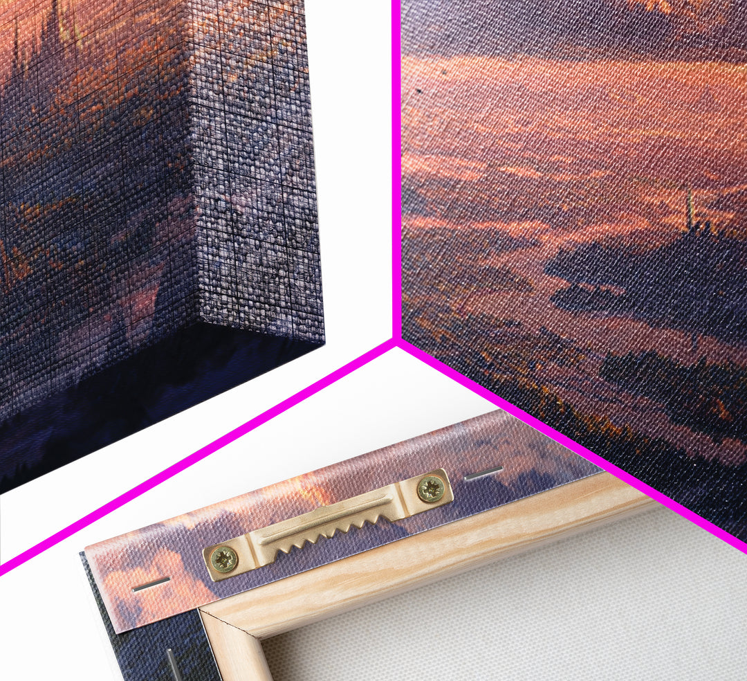 Dragon Rider Over Vast Castle City At Sunset Wall Art, Epic Fantasy Landscape Canvas Print, Medieval Decor, Gift For Gamer