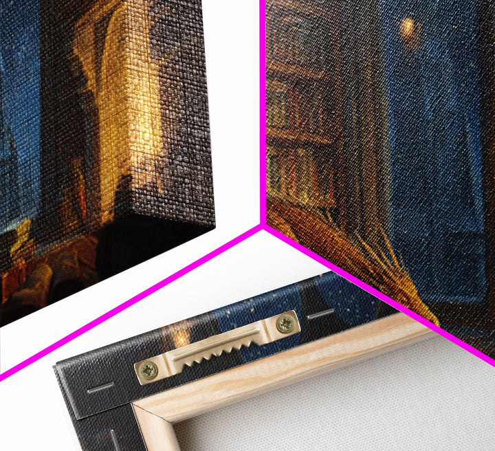 Sleeping Dragon In Cozy Library Wall Art, Fantasy Book Nook Canvas Print, Dark Academia Decor, Gift For Book Lover And Reader