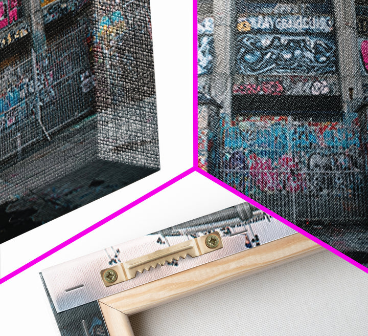 Abandoned Graffiti Stadium Facade Wall Art, Urban Street Art Canvas Print, Industrial Decor, Man Cave And Office Wall Decor