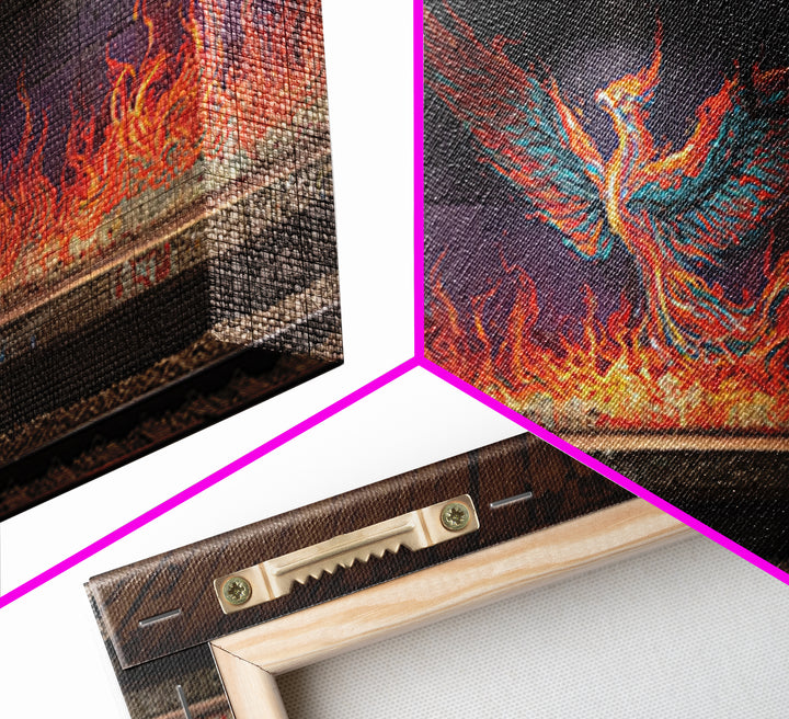 Fiery Phoenix Graffiti In Subway Tunnel Wall Art, Urban Street Art Canvas Print, Bold Industrial Decor, Modern Home Gift