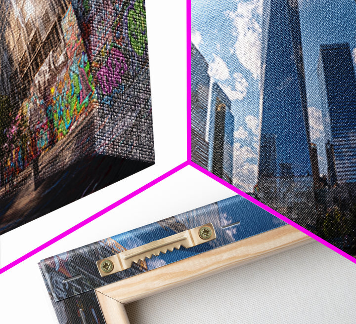New York City Graffiti Skyline Wall Art, Urban Street Art Canvas Print, Modern Office Decor, Large Living Room Wall Decor