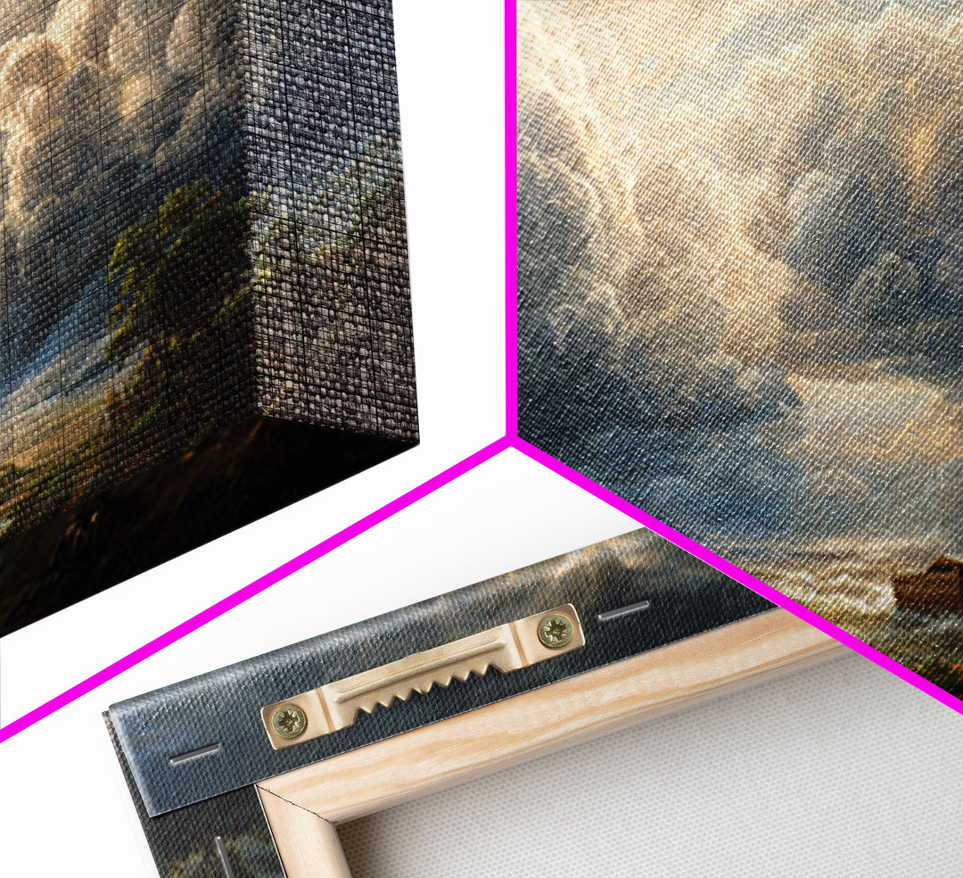 Storm Clouds Over Flooded Valley Canvas Print, Dramatic Landscape Art, Moody Wall Decor, Biblical Nature Home Decor, Housewarming Gift