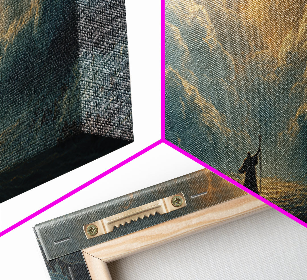 Moses Parting The Red Sea Wall Art, Biblical Ocean Storm Painting, Christian Home Decor, Dramatic Faith Gift For Living Room